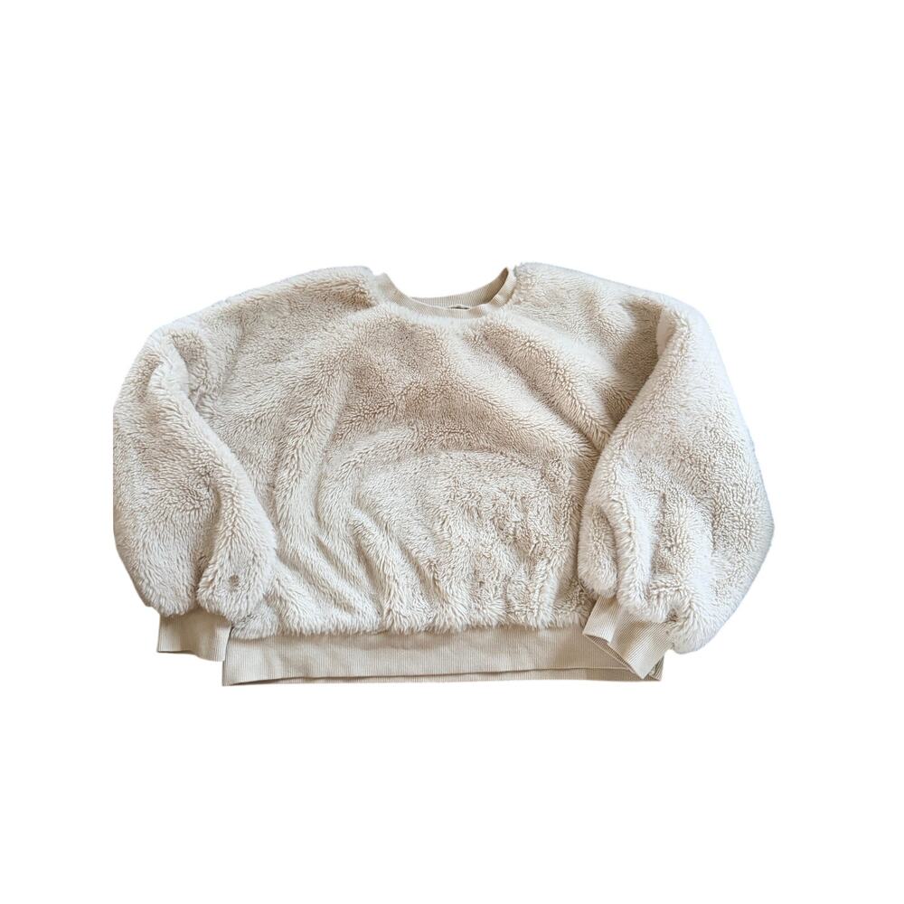 Wonder Nation Girls Cozy Faux Fur Plush Sweatshirt L 10/12